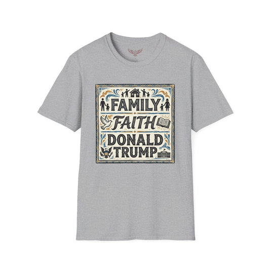 L&L T-Shirt - Family, Faith, Donald Trump - V1