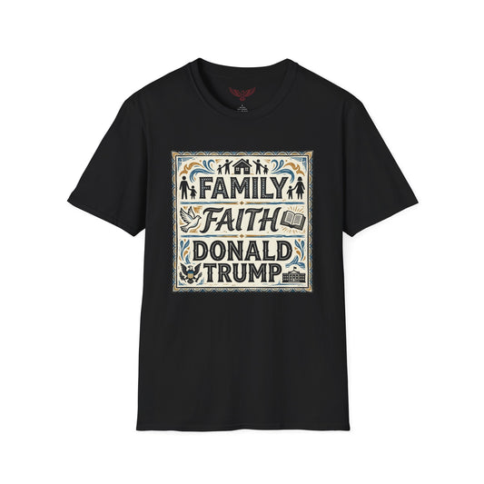 L&L T-Shirt - Family, Faith, Donald Trump - V1