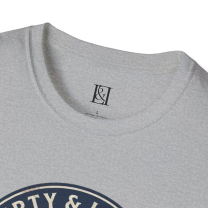 L&L T-Shirt - Vintage Colonial Eagle Patch + Flags + Liberty Bell